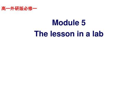 Module 5 The lesson in a lab