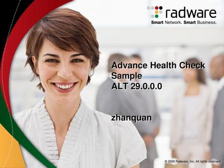 Advance Health Check Sample ALT zhanquan