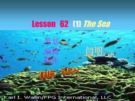 Lesson 62 (1) The Sea 策划 编辑 闫明 制作 THE SEA.