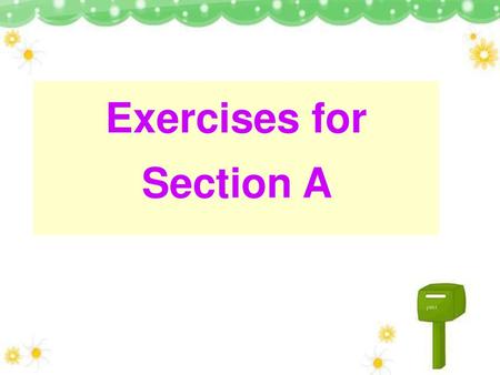 Exercises for Section A