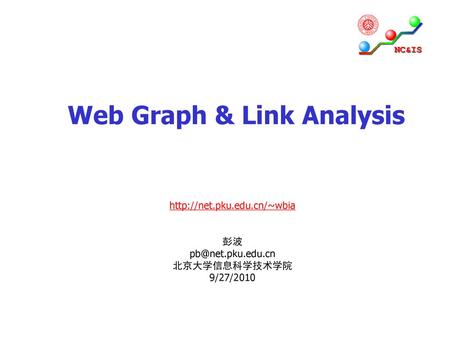 Web Graph & Link Analysis