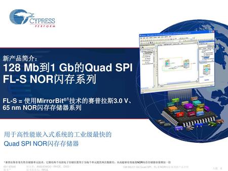 用于高性能嵌入式系统的工业级最快的 Quad SPI NOR闪存存储器