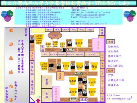 國立台灣海洋大學力學聲響振動實驗室(NTOU/MSV Lab)