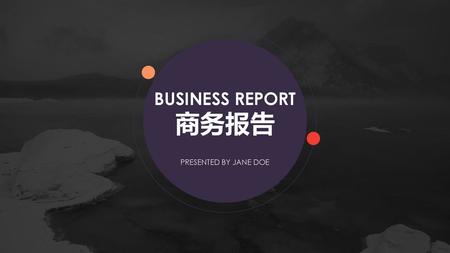 BUSINESS REPORT 商务报告 PRESENTED BY JANE DOE.