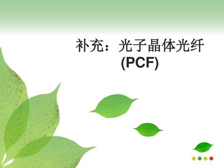 补充：光子晶体光纤 (PCF).