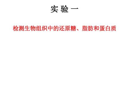 实 验 一 检测生物组织中的还原糖、脂肪和蛋白质.