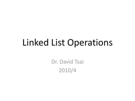 Linked List Operations
