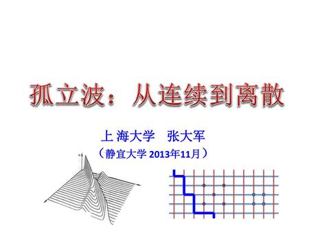 孤立波：从连续到离散 上 海大学 张大军 （静宜大学 2013年11月）.