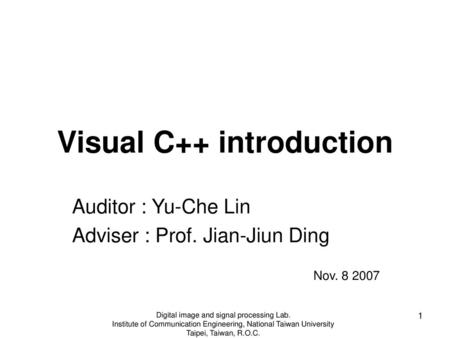 Visual C++ introduction