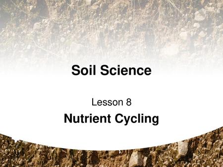 Lesson 8 Nutrient Cycling