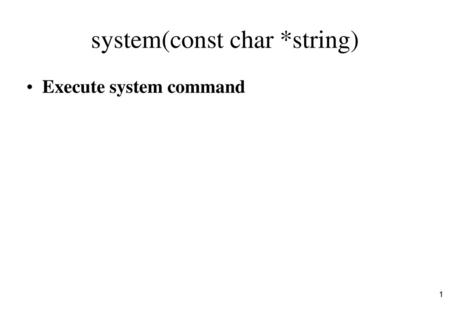 system(const char *string)