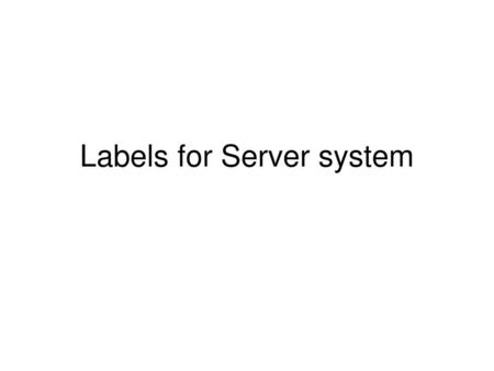 Labels for Server system