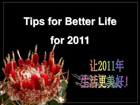 Tips for Better Life for 2011