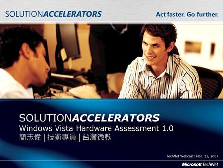 SOLUTIONACCELERATORS Windows Vista Hardware Assessment 1