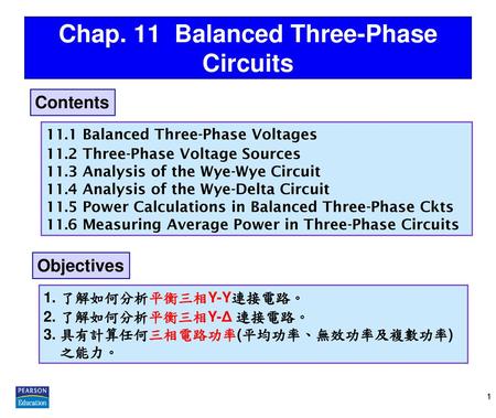Chap. 11 Balanced Three-Phase Circuits