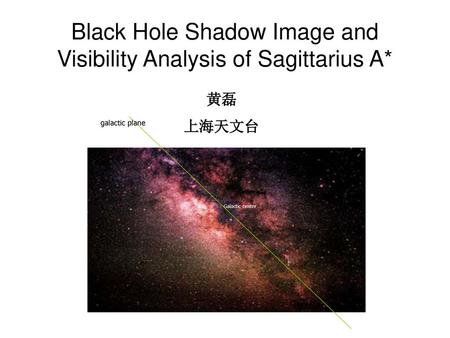 Black Hole Shadow Image and Visibility Analysis of Sagittarius A*