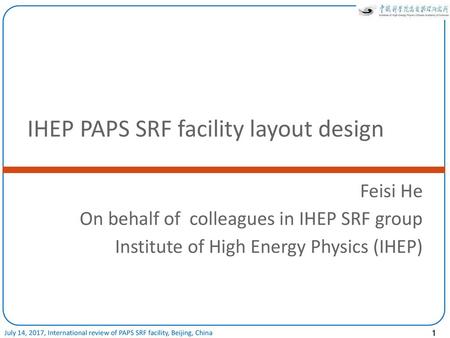 IHEP PAPS SRF facility layout design