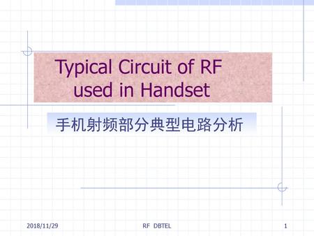 Typical Circuit of RF used in Handset