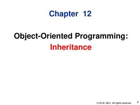 Object-Oriented Programming:
