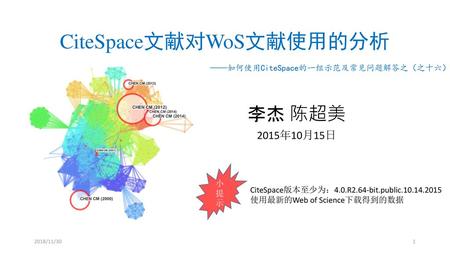 CiteSpace文献对WoS文献使用的分析
