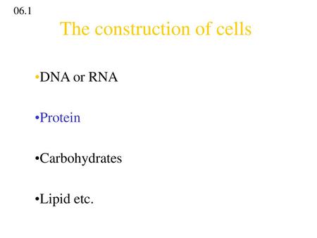 The construction of cells