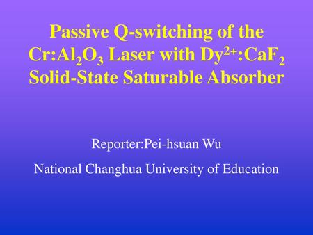 Reporter:Pei-hsuan Wu National Changhua University of Education