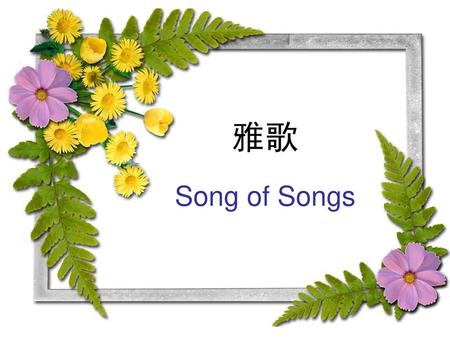 雅歌 Song of Songs.