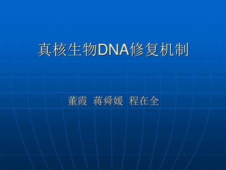真核生物DNA修复机制 董霞 蒋舜媛 程在全.