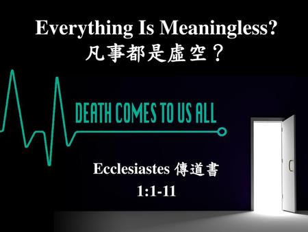 Everything Is Meaningless?
