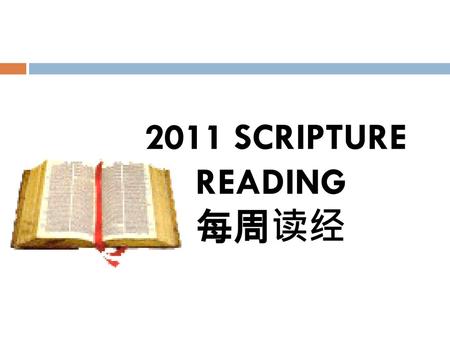 2011 SCRIPTURE READING 每周读经