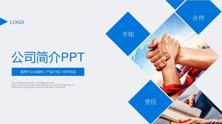 LOGO 公司简介PPT 适用于企业宣传 / 产品介绍 / 合作洽谈