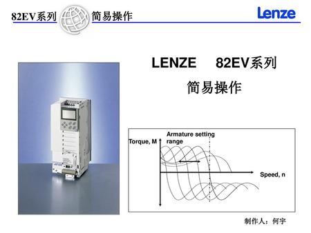 LENZE 82EV系列 简易操作 Torque, M Speed, n Armature setting range 制作人：何宇.