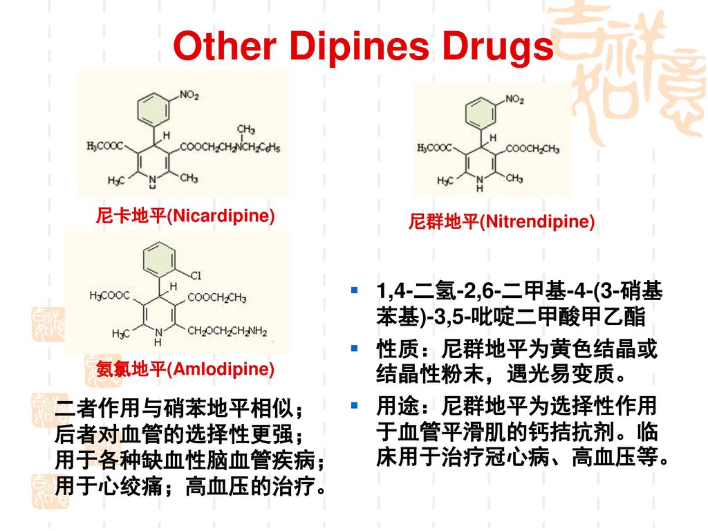 Other Dipines Drugs 1,4-二氢-2,6-二甲基-4-(3-硝基苯基)-3,5-吡啶二甲酸甲乙酯