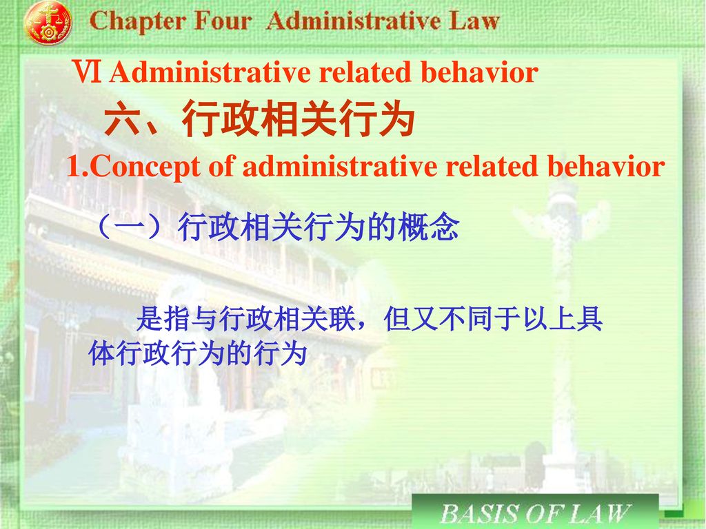 六、行政相关行为 Ⅵ Administrative related behavior
