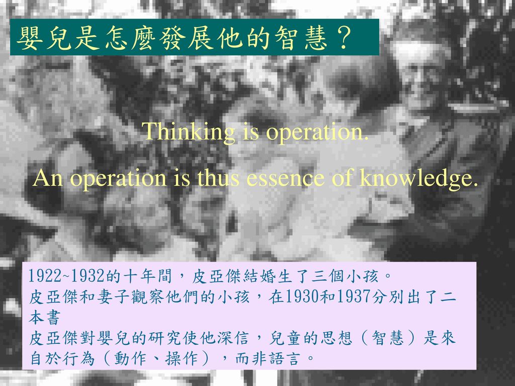 An operation is thus essence of knowledge.