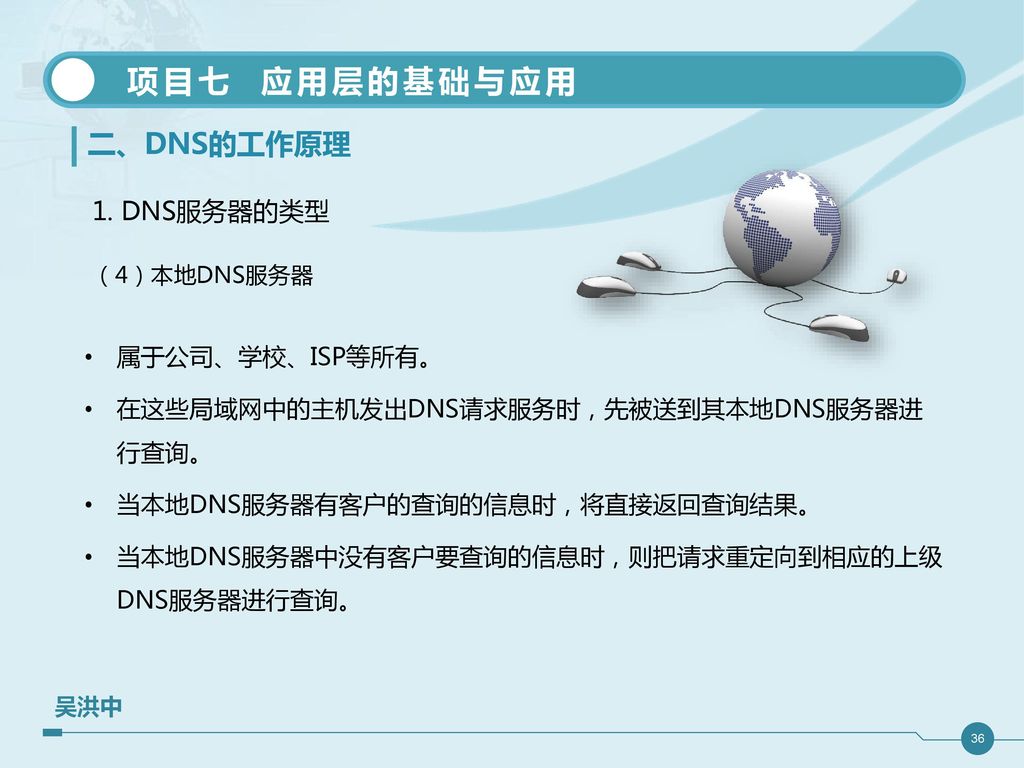 二、DNS的工作原理 1. DNS服务器的类型 每个顶级域都有顶级域服务器，保存对应域的下一级域服务器IP： com域服务器
