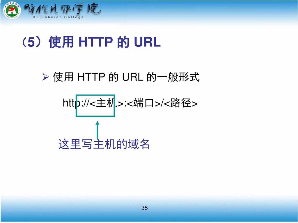 （5）使用 HTTP 的 URL 这里写主机的域名 使用 HTTP 的 URL 的一般形式