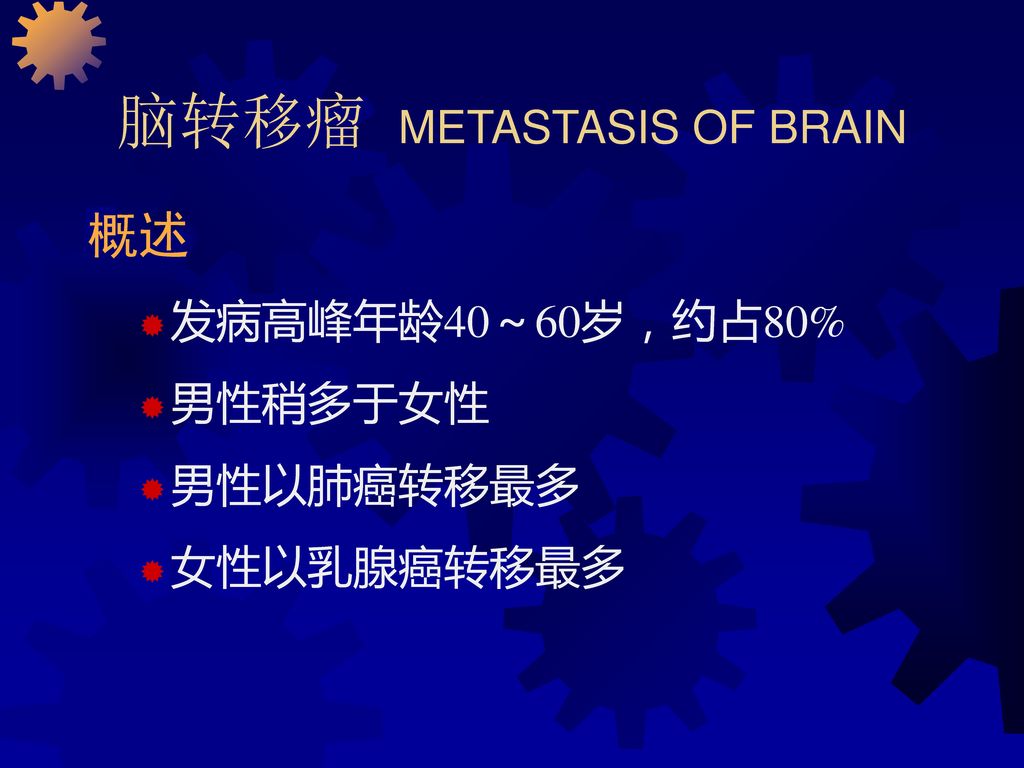 脑转移瘤 METASTASIS OF BRAIN