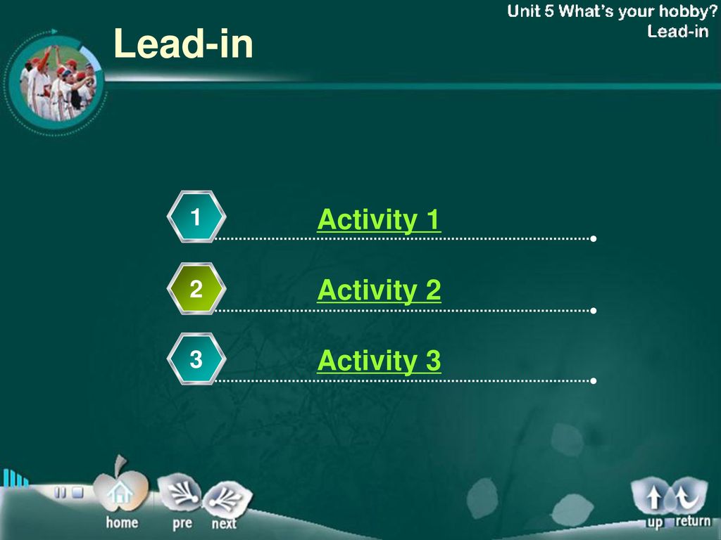 Lead-in Lead-in Activity 1 Activity 2 Activity
