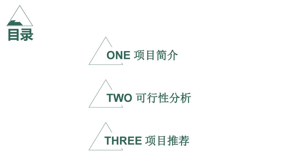 目录 ONE 项目简介 TWO 可行性分析 THREE 项目推荐
