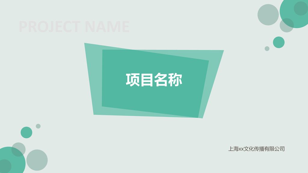 PROJECT NAME 项目名称 上海xx文化传播有限公司