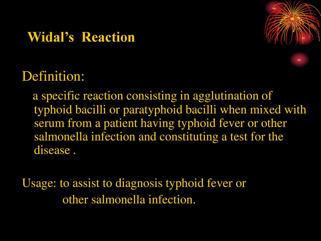 Widal’s Reaction Definition: