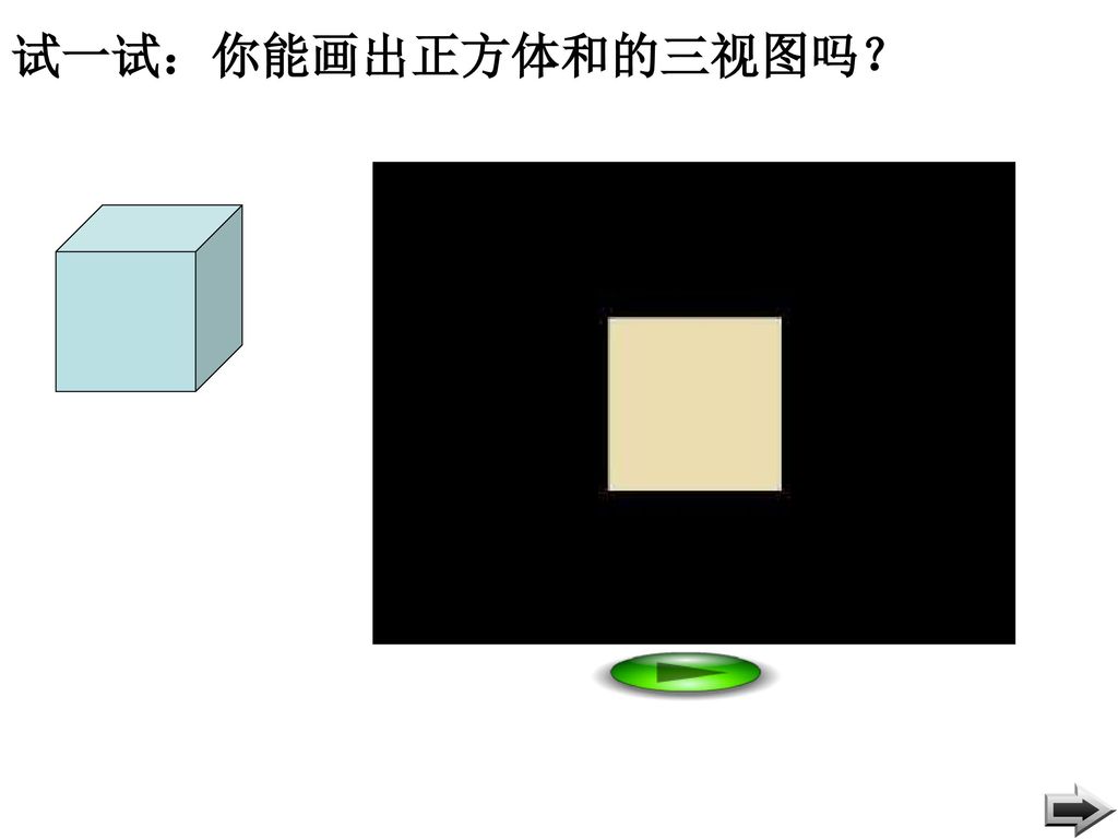 试一试：你能画出正方体和的三视图吗？