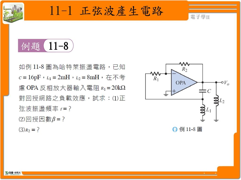 11-1 正弦波產生電路 例題 11-8