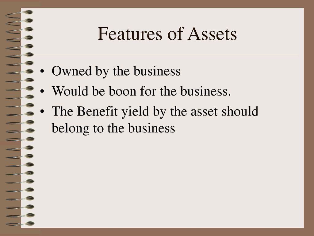 Features of Assets Owned by the business