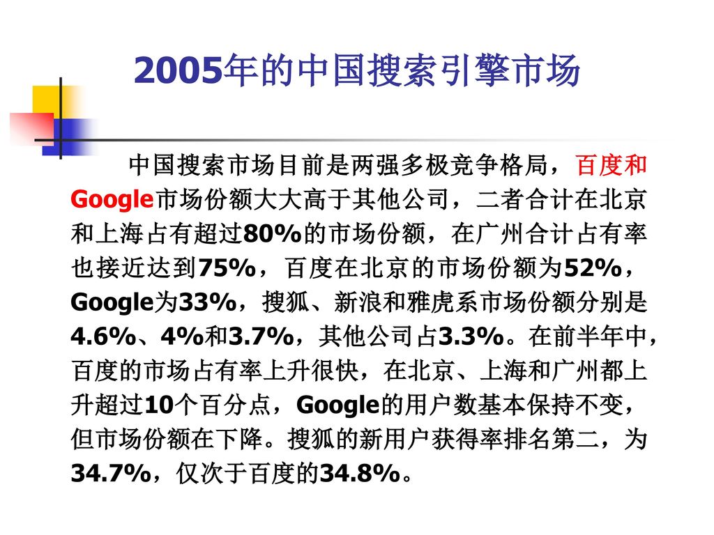 2005年的中国搜索引擎市场