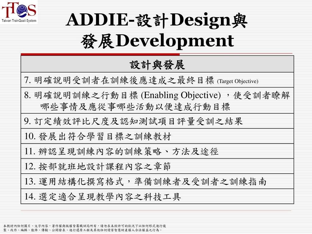 ADDIE-設計Design與 發展Development