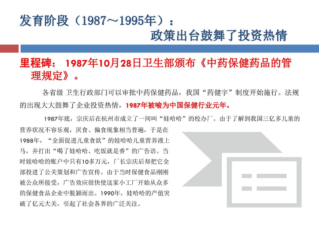 发育阶段（1987～1995年）： 政策出台鼓舞了投资热情