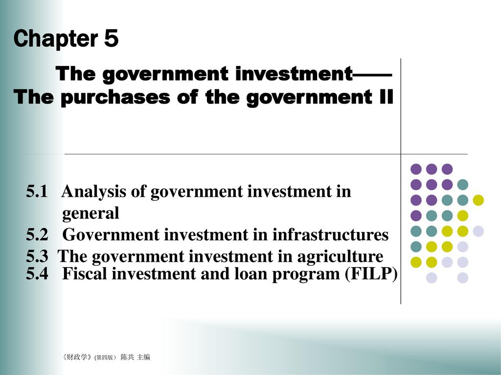 Chapter 5 The government investment—— The purchases of the government II