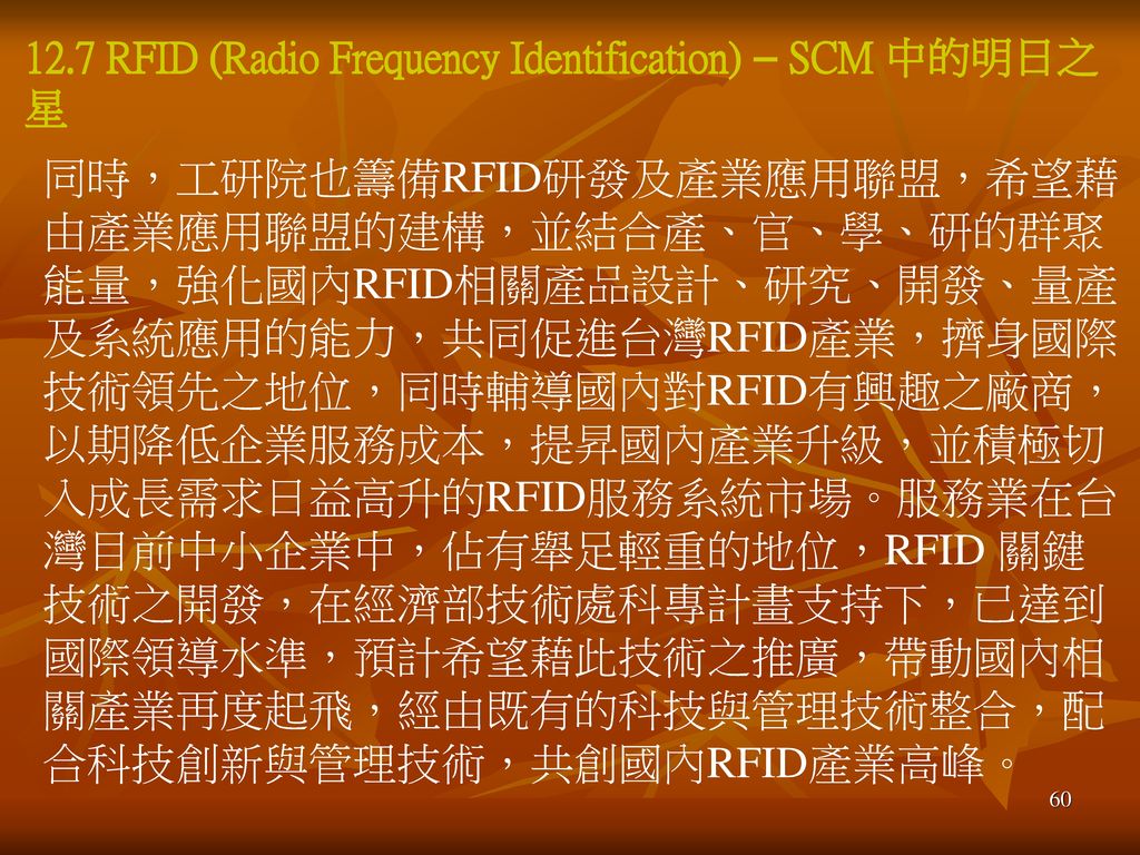 12.7 RFID (Radio Frequency Identification) – SCM 中的明日之星